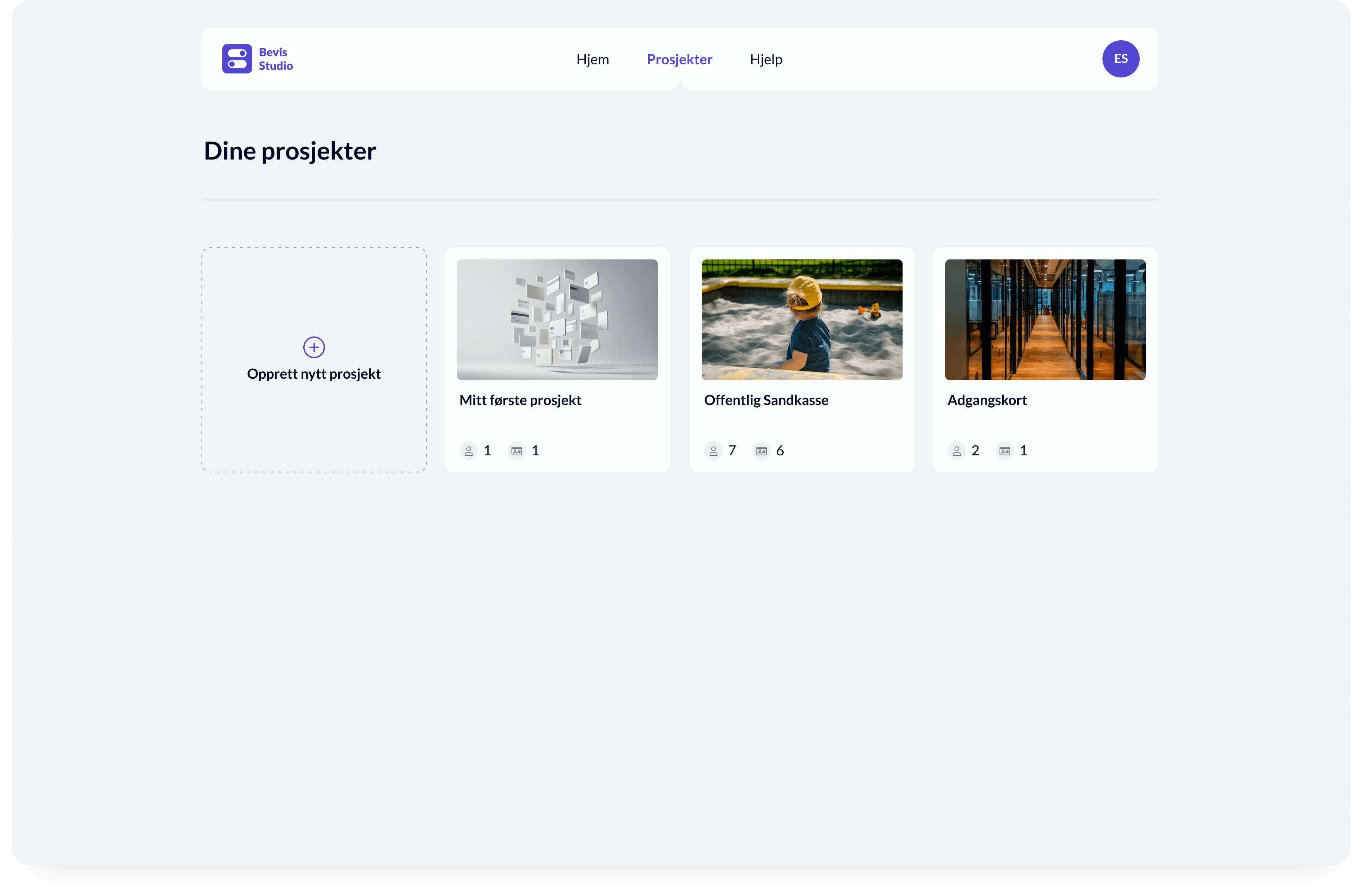 My project overview in Bevis Studio